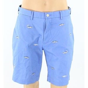 Super cute fish flat front polo shorts